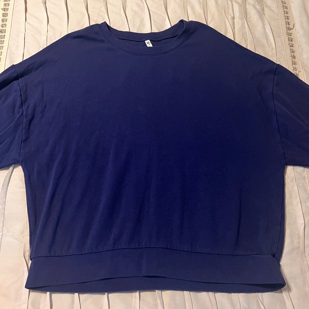 Fabletics Women's Size Large Sadie Tie Cuff Indigo Long Sleeve Sweatshirt